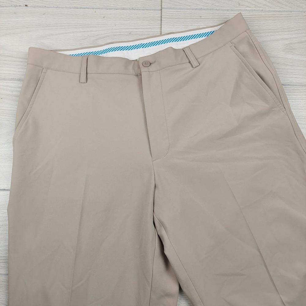 FootJoy Golf‎ Pants Mens 36x28 (36x32) Beige Khaki Straight Leg Flat Front Chino